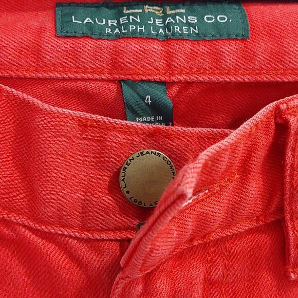 Ralph Lauren Jeans Bright Red Skinny Fit Stretch Jeans, Size 4 - Picture 3 of 10